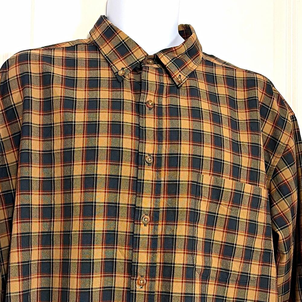Pendleton Sir Pendleton mens xl plaid woven wool long sleeve button up pockets